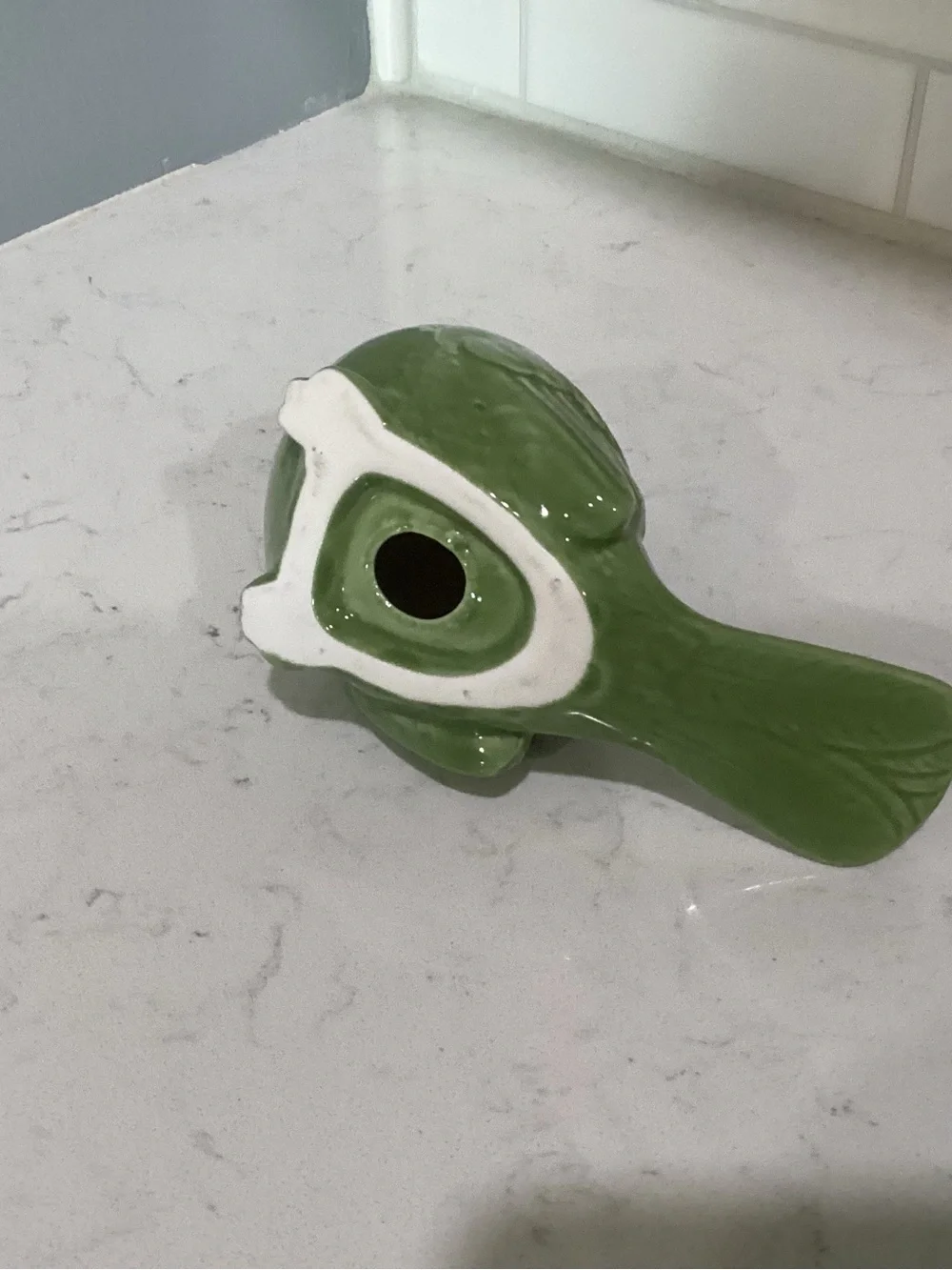 Green Ceramic Bird Figurine - Decorative Home Accent